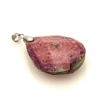 32 x 25 MM FACETED RUBY IN ZOISITE TEARDROP PENDANT