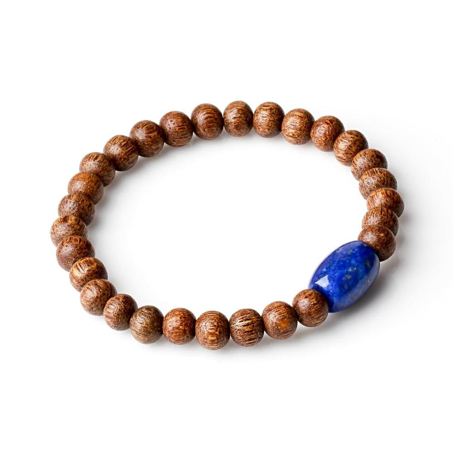 ABACUS AGAR WOOD, LAPIS LAZULI BEAD BRACELET FOR MEN
