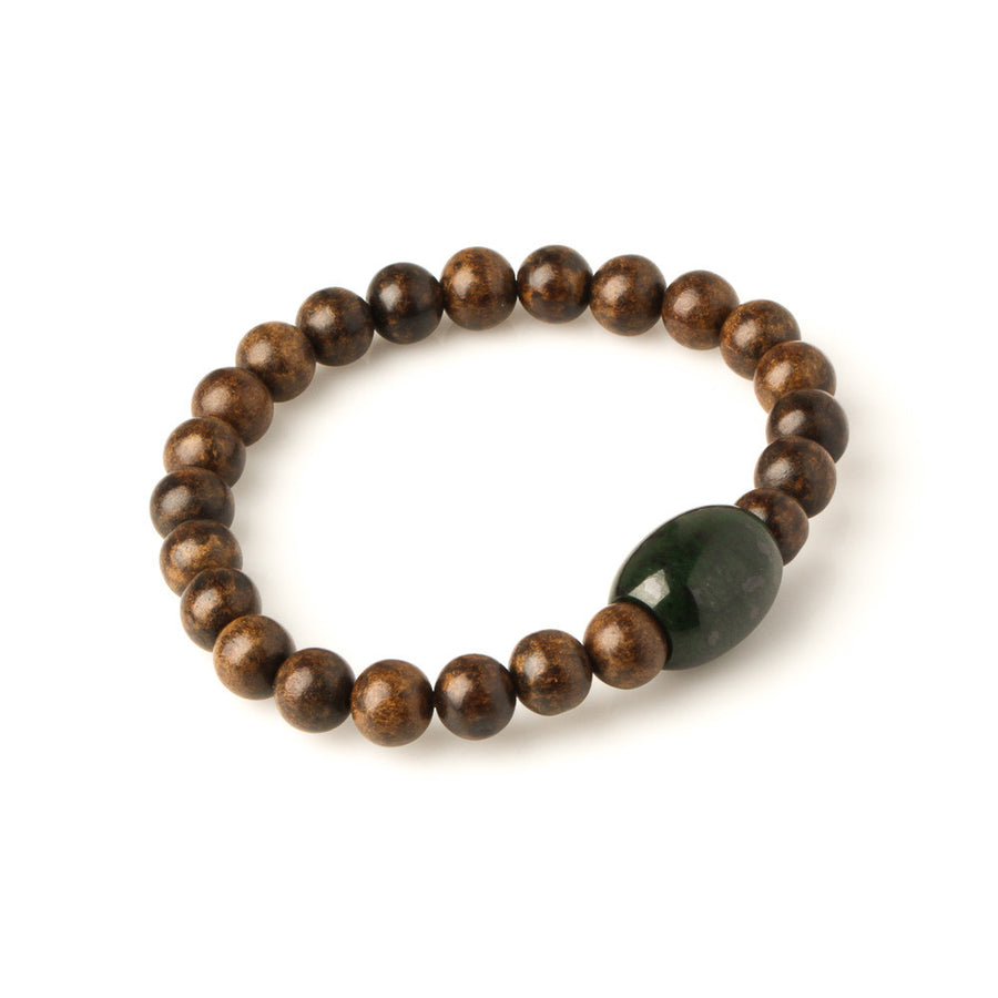 Agar Wood and Jade Feng Shui Good Luck Bracelet