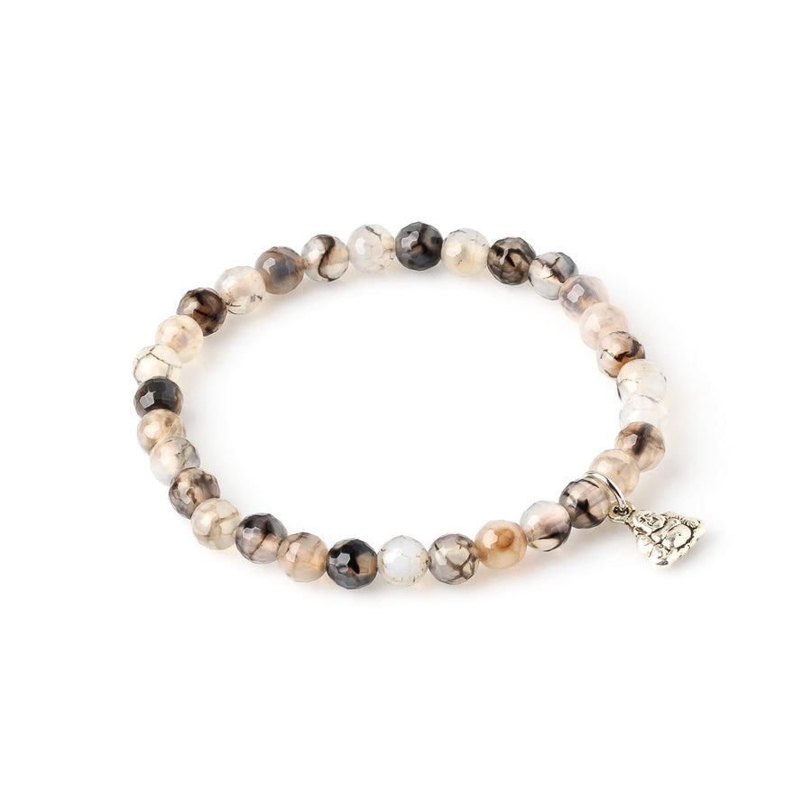 Fire Agate with Laughing Buddha Bracelet