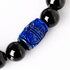 12MM BLACK TOURMALINE AND LAPIS LAZULI BRACELET