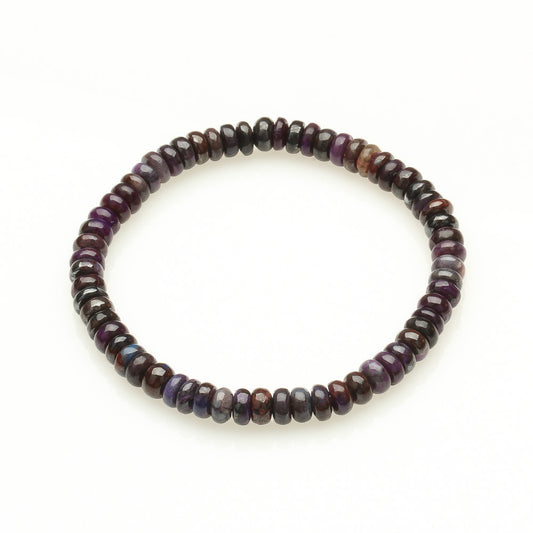 5MM SUGILITE HAMBURGER BEADS CRYSTAL BRACELET