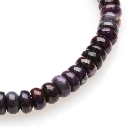 5MM SUGILITE HAMBURGER BEADS CRYSTAL BRACELET