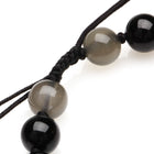 GREY MOONSTONE, BLUE TIGER'S EYE, BLACK TOURMALINE BRACELET