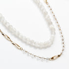 8MM SELENITE WITH 5 X 3 MM CLEAR QUARTZ NECKLACE