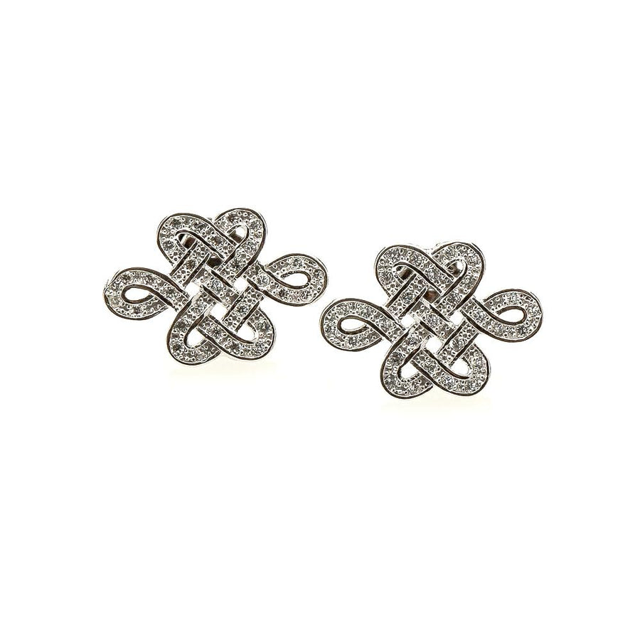 925 SILVER MYSTIC KNOT WITH CUBIC ZIRCONIA STUD EARRINGS