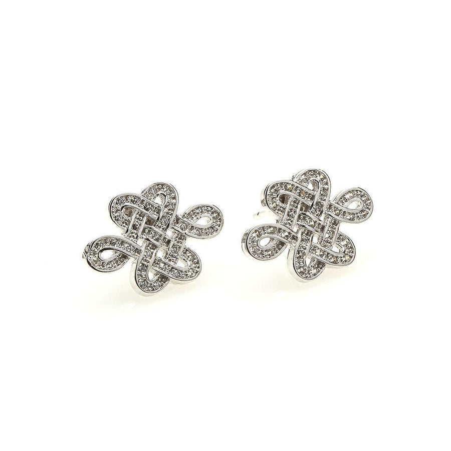 925 SILVER MYSTIC KNOT WITH CUBIC ZIRCONIA STUD EARRINGS