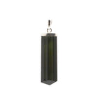 32MM X 10MM GREEN TOURMALINE RHODIUM PENDANT