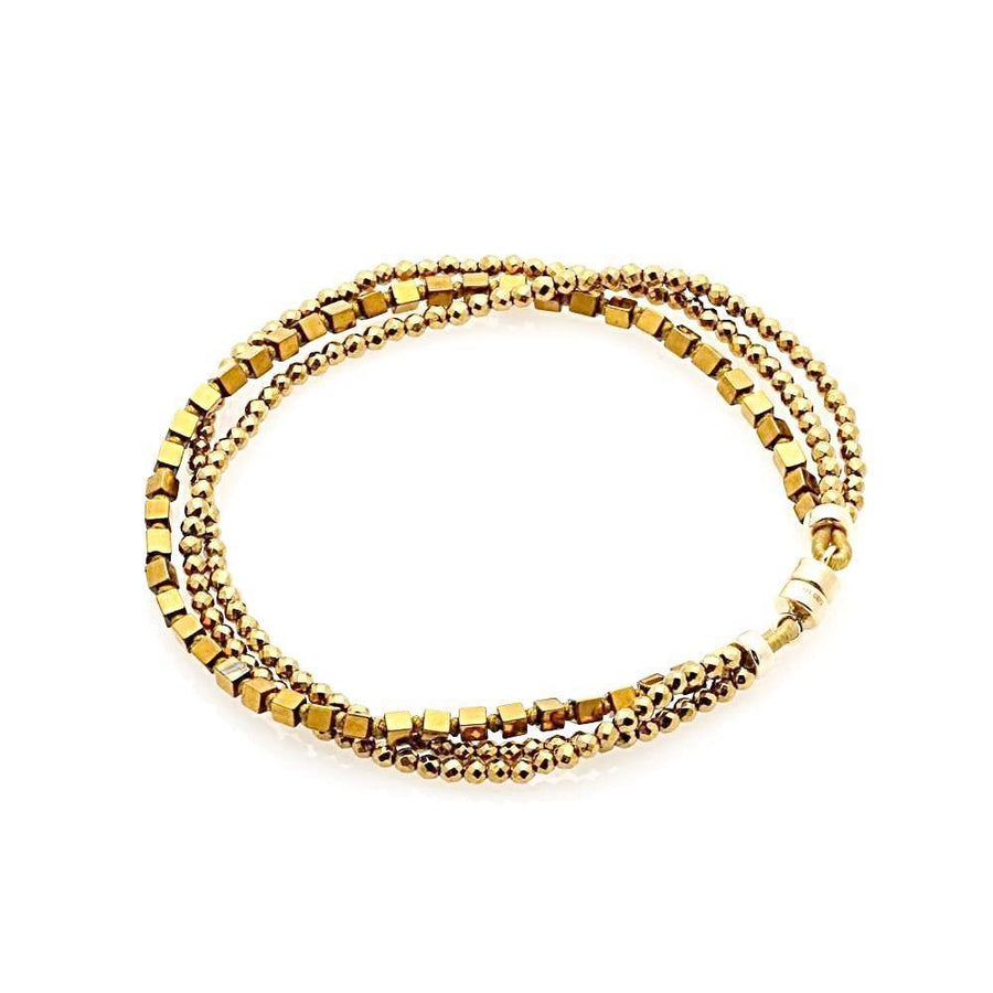 Gold Hematite Grounding Bracelet for Protection