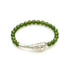 GREEN TAIWANESE JADE WITH 925 SILVER FISH BRACELET