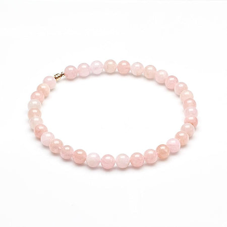 12MM MORGANITE NECKLACE WITH 14K MAGNETIC CLASP