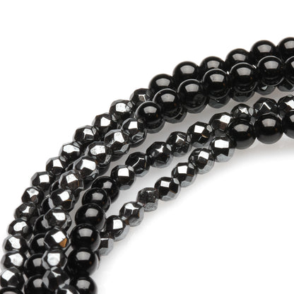 HEMATITE, BLACK TOURMALINE MULTI STRANDS BRACELET