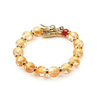 12MM CLEAR QUARTZ WITH GOLD LASER DRAGON BRACELET