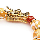 12MM CLEAR QUARTZ WITH GOLD LASER DRAGON BRACELET