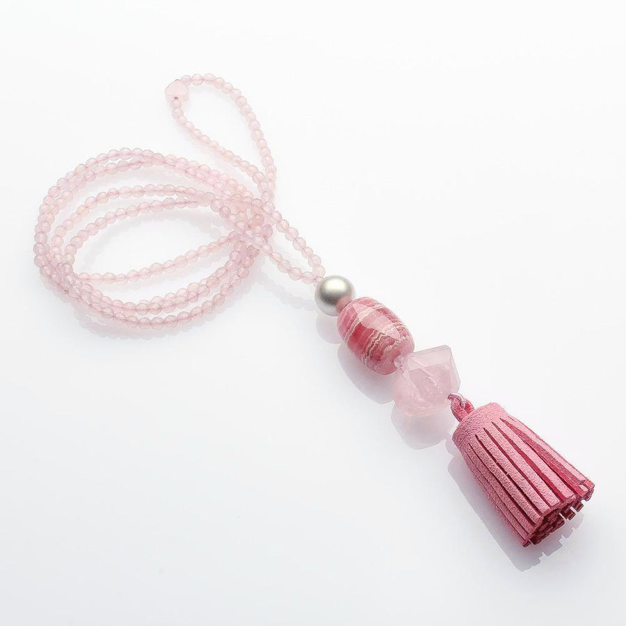 Rhodocrosite and Rose Quartz Necklace for Women
