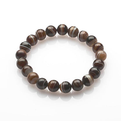 10MM AGATE MEDICINE LINE DZI BEADS CRYSTAL BRACELET
