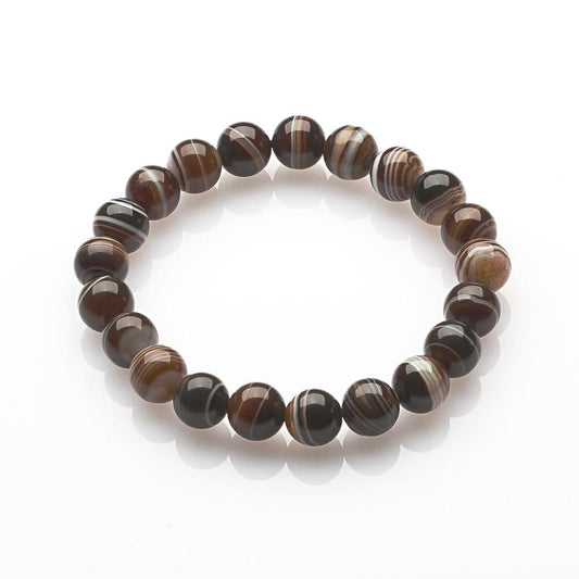 10MM AGATE MEDICINE LINE DZI BEADS CRYSTAL BRACELET