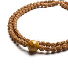 RUDRASKA WOODEN BEADS WITH YELLOW JASPER NECKLACE