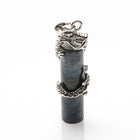 40MM LAPIS LAZULI WITH METAL ALLOY DRAGON PENDANT