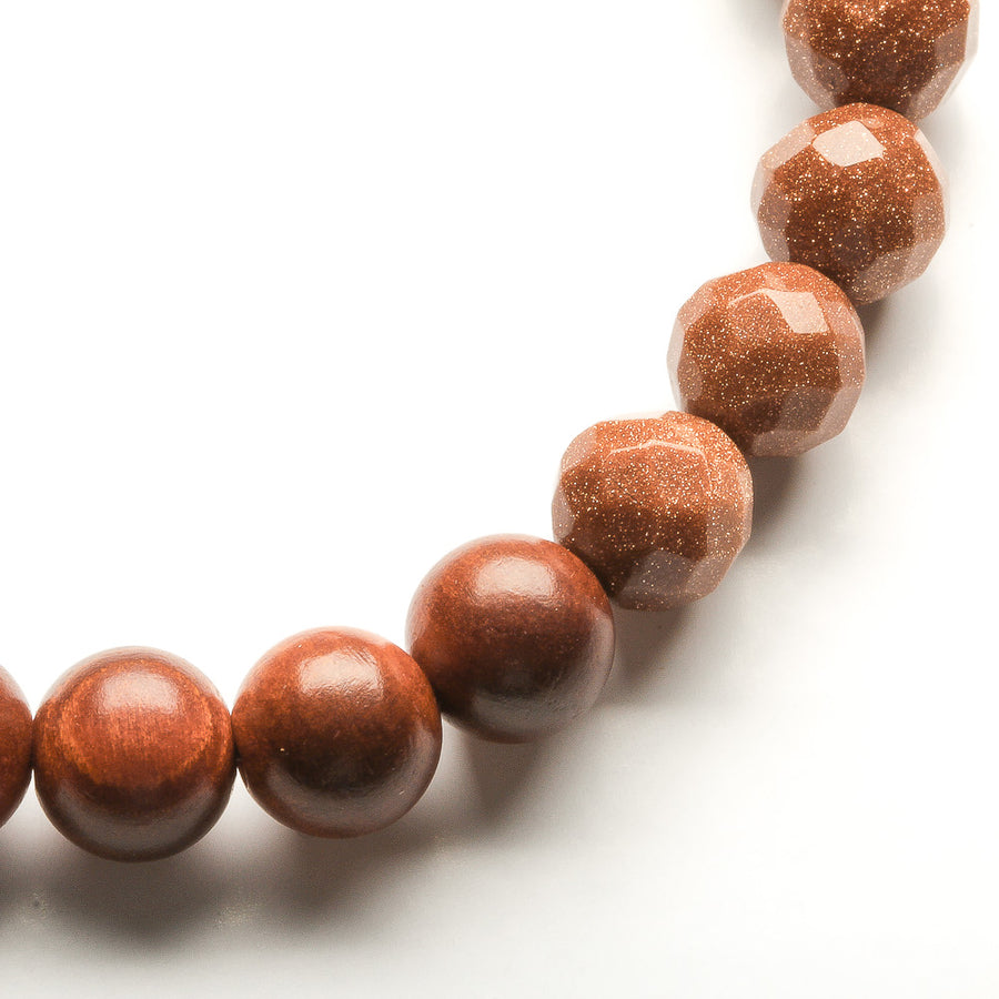 GOLDEN SANDSTONE AND DRAGON BLOOD WOOD BRACELET