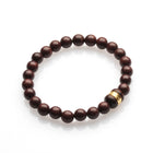 8MM RED SANDALWOOD WITH DRUM WITH GOLD TRIM BRACELET
