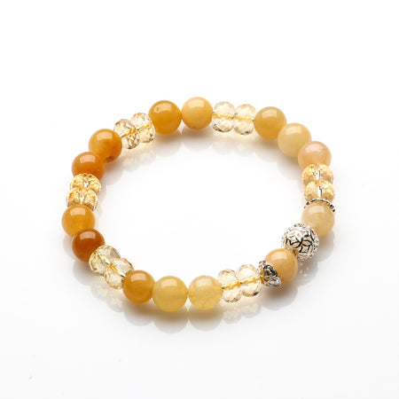 HANDMADE CITRINE AND YELLOW JADE JOY AND WEALTH BRACELET