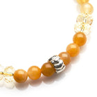 CITRINE, YELLOW JADE BEADS WITH 925 SILVER BRACELET