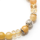 FACETED CITRINE, YELLOW JADE WITH 925 SILVER BRACELET