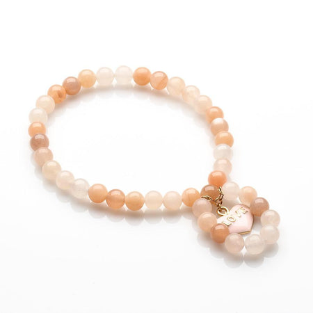 PEACE AND LOVE AGATE AND MOONSTONE BRACELET