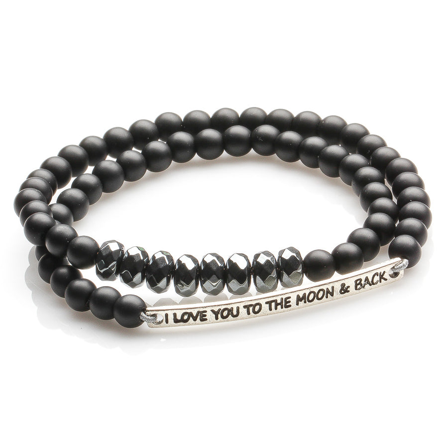 AGATE AND HEMATITE PROTECTION AND LOVE BRACELET FOR MEN