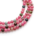 3MM PINK,  GREEN TOURMALINE MULTI-STRAND BRACELET