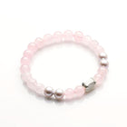 ROSE QUARTZ, 925 SILVER AND SWAROVSKI PEARL BRACELET