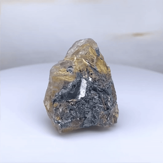 27 X 32 X 17MM GOLD RUTILATED RAW TUMBLE