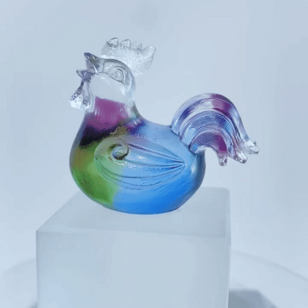 LIULI ROOSTER - PEACH BLOSSOM ANIMAL