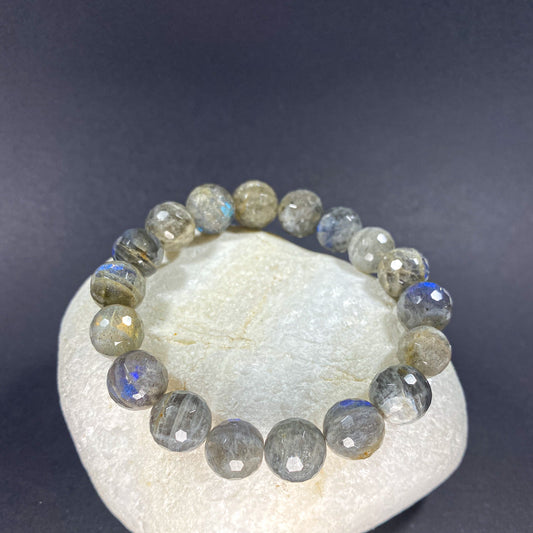 10MM FACETED LABRADORITE BRACELET