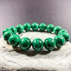 14MM MALACHITE BEADS CRYSTAL BRACELET