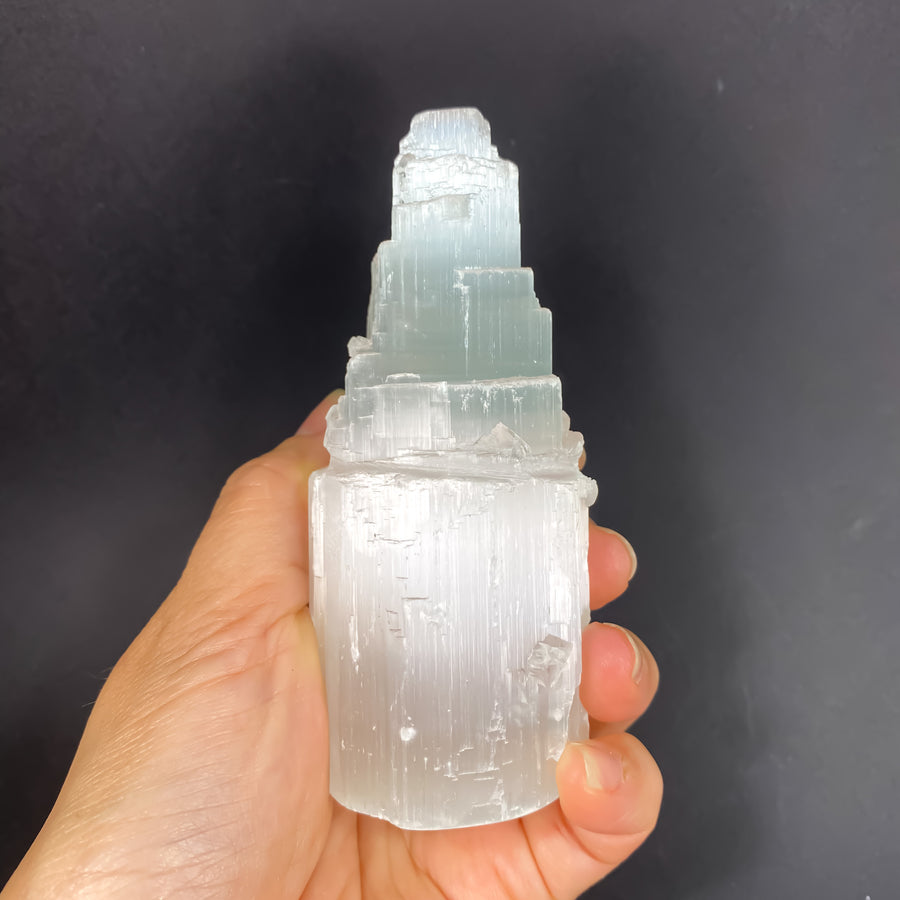 44 X 100 MM WHITE SELENITE CRYSTAL TOWER