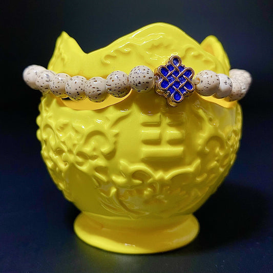 6MM BODHI SEED, ENAMEL COATED MYSTIC KNOT BRACELET
