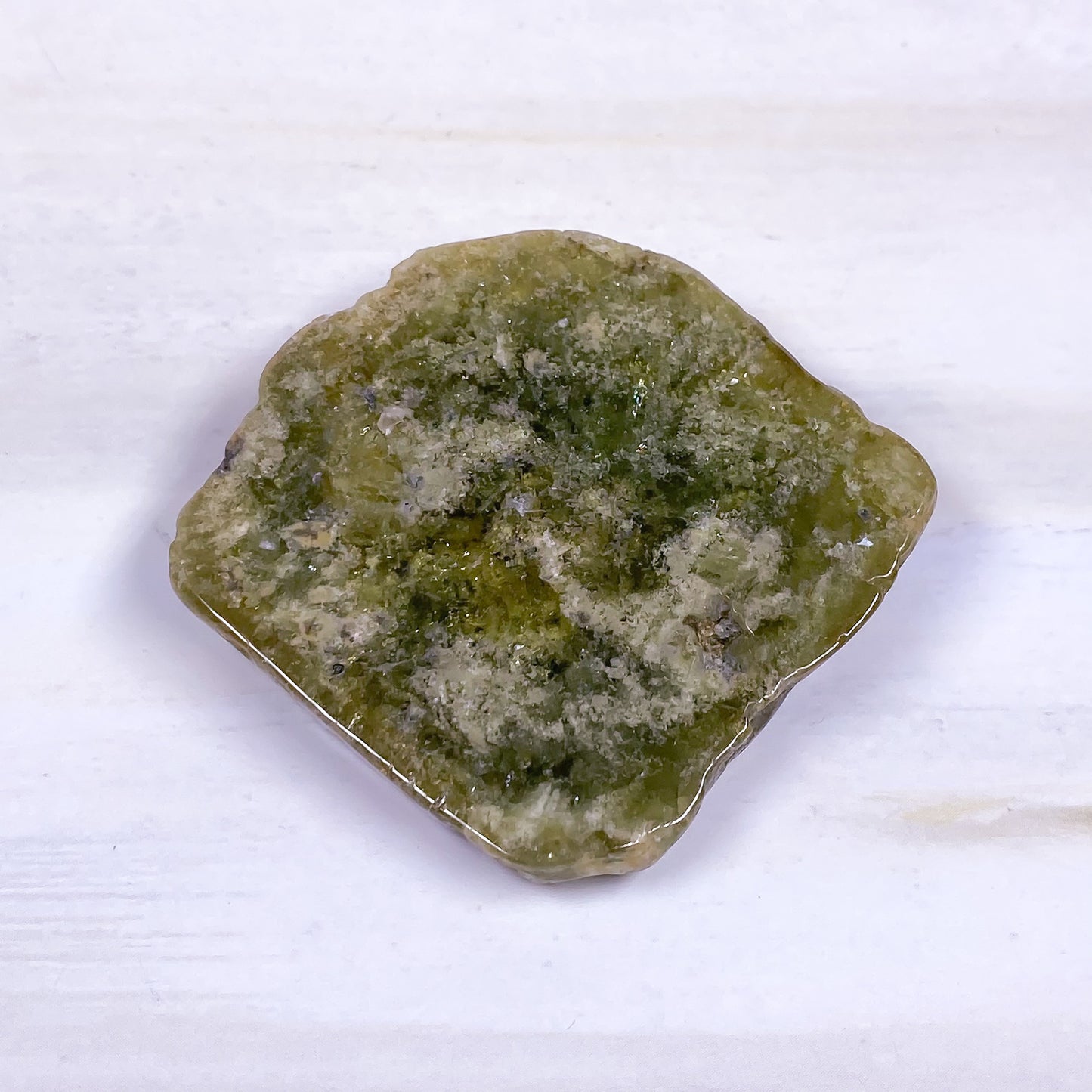 55 X 49 MM GREEN GROSSULAR GARNET POLISHED SLAB