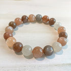 10MM MIXED COLOR MOONSTONE BEADS BRACELET