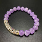 10MM LAVENDER AMETHYST WITH 925 SILVER BRACELET