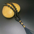 10MM BLACK TOURMALINE, MEDICINE DZI PRAYER BEADS