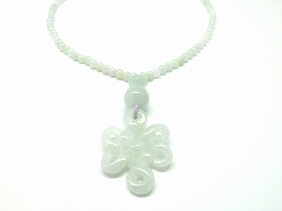 LAVENDER JADE, VASE, MYSTIC KNOT NECKLACE (SD2777)